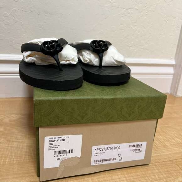gucci thong sandal 'black'